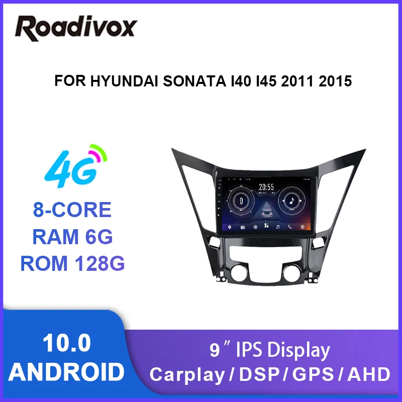 Автомагнитола 9 дюймов android 10 0 видеоплеер с gps-навигацией для HYUNDAI Sonata i40 i45 2011 2012 2013