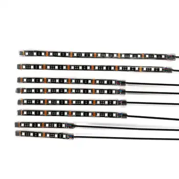

8pcs Waterproof Motorcycle LED Light Strip Kit RGB led strip Atmosphere Car Light Decorative Lamp Brake light LED Neon strip