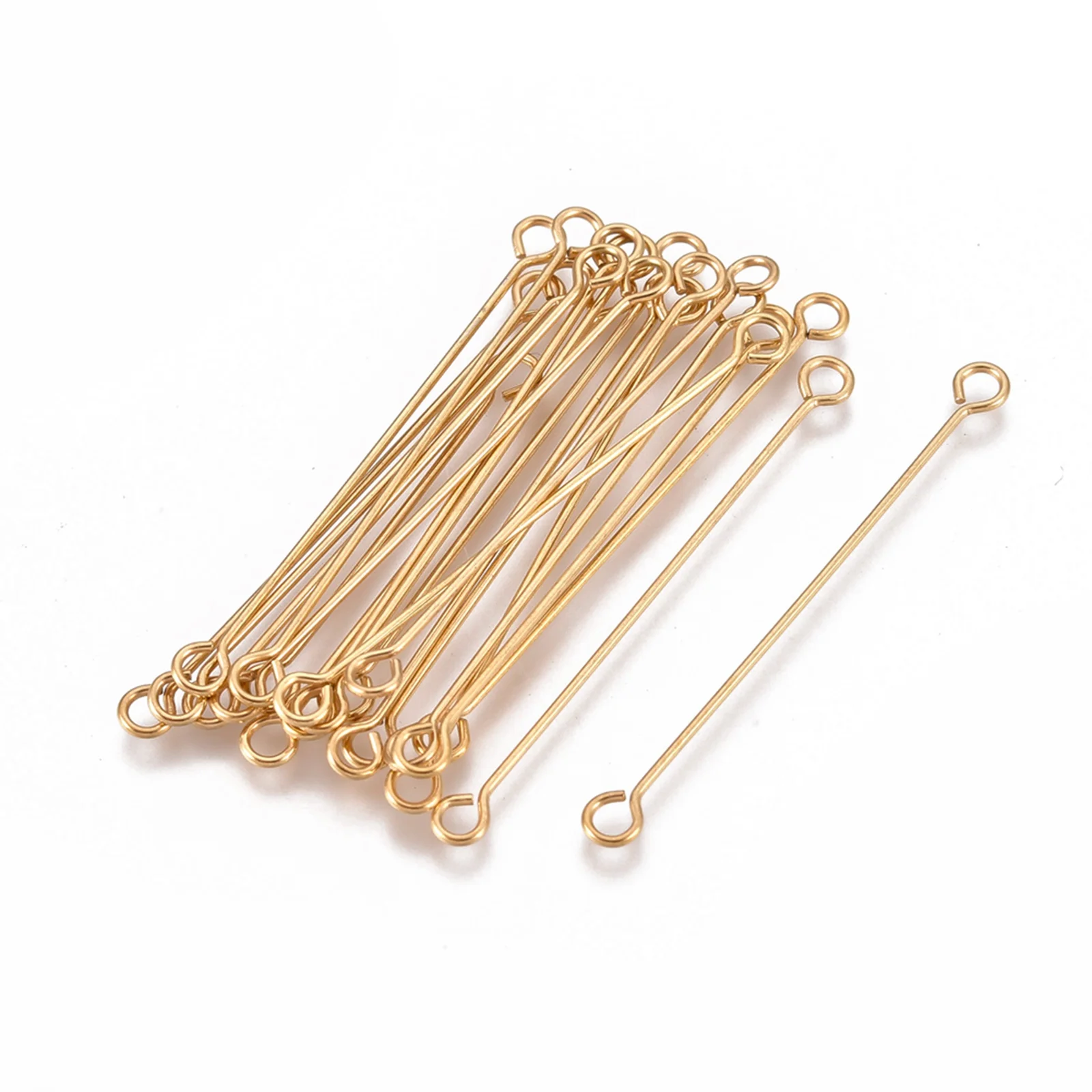 

10pcs 36mm 304 Stainless Steel Eye Head Pins Rose Black Double Sided Eye Pins for Jewelry Findings Making Handmade Supplies