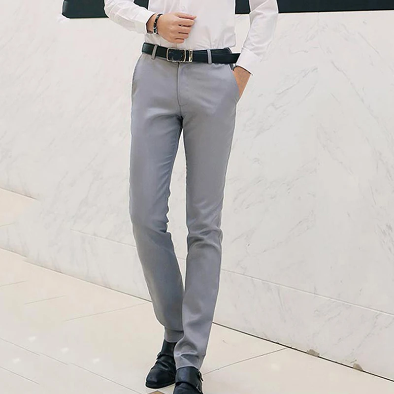 Gentle Man Модные мужские прямые брюки, одноцветные, подходят, умные, повседневные, деловые брюки