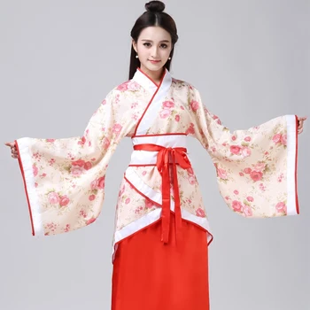 

Tang costume Classical Female Adult National Costume China Ancient Hanfu Ethnic Dance Clothes Long Sleeves Loose Princess Wear