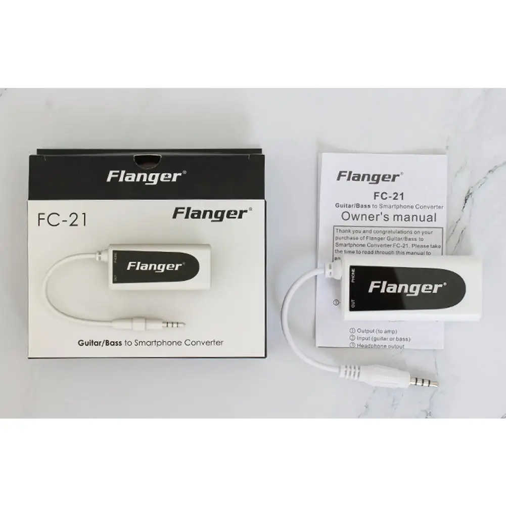 Flanger FC-21 программное обеспечение Гитара Бас-эффект конвертер адаптер для сотового телефона IPhone IPad и Android телефон