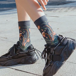 New French Designer Men Women Fashion Creative Socks Graffiti Portrait Harajuku Personality Art Abstract Oil Painting Sock