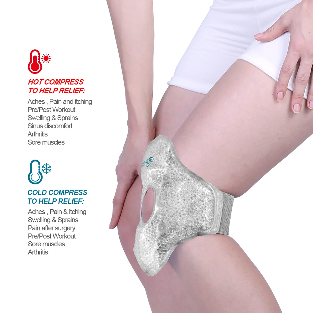 Многоразовый наколенник ледяной пакет для спортивных травм Регулируемые дышащие наколенники Поддержка горячий холодный пакет для облегчения боли в колене
