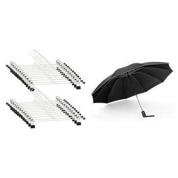 

24 Pcs Skirt Hangers with Clips with Men Folding Reverse Umbrella Parasol Women Travel Sun Umbrellas