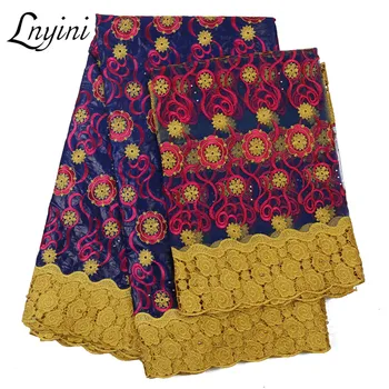 

2020 Guipure Lace Fabric African Water Soluble Lace Fabric with Stones Latest African Wax Lace for Bridal Materials Lace L3138B