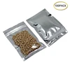 100 pcs/lot Food Storage Aluminum Foil / Clear Flat Bottom Resealable Valve Zipper Plastic Retail Package Pack Ziplock Mylar Bag 1