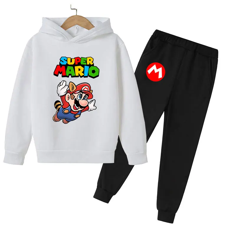 Kids Clothes Mario Bros Sweatshirt Set Boys Sport Suits Baby Girls ...