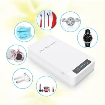 

Portable UV Sterilizer Box Phone UV Sanitizer UV Bulb Disinfection Cleaning Device with Germicidal light for Watch Phone Mask