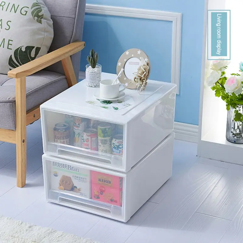 New Stackable Storage Drawer Unit Plastic Transparent Stacking