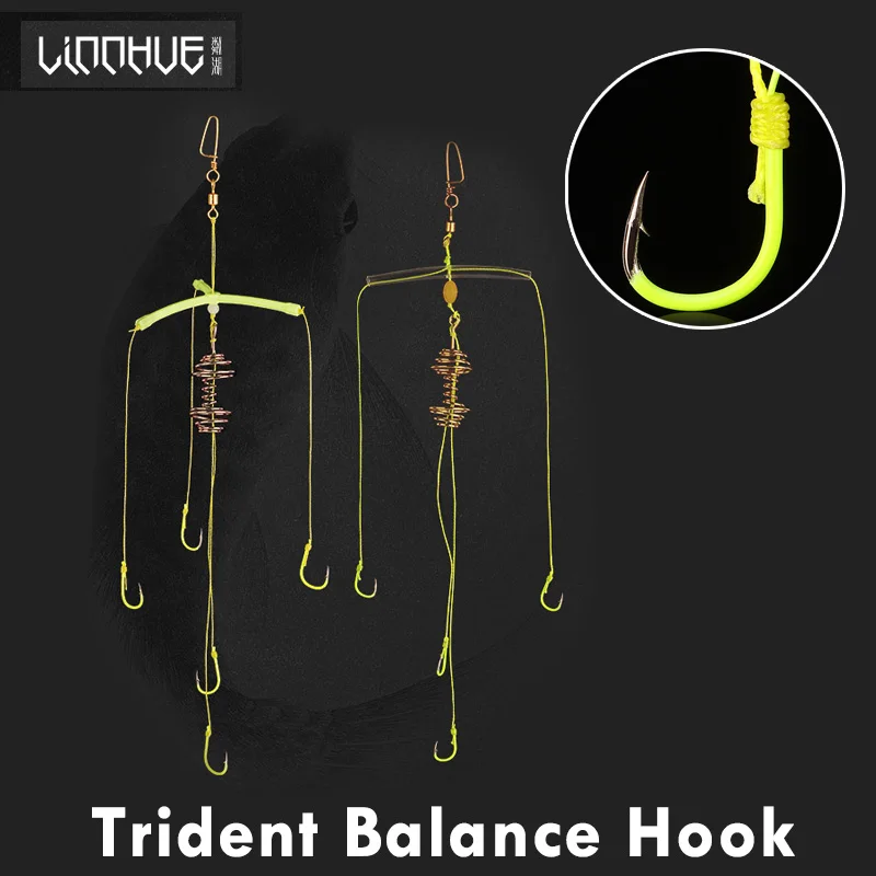 

Fluorescent Trigeminal Balance Fish Hook Pole Fishhook Squid Hook Fishing Group Explosion Hook Fishing White Carp Fishing Tackle