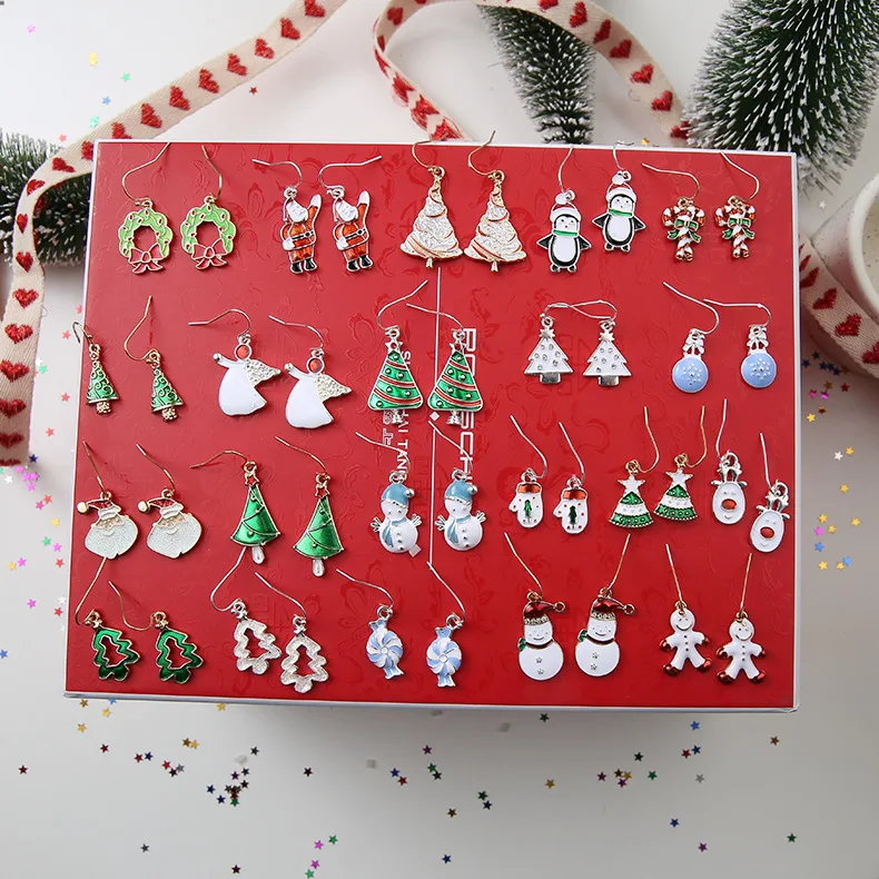 ESERES, забавные рождественские серьги, милый снеговик, Санта, серьги-гвоздики для женщин, рождественские подарки для девушек, жены, серьги, ювелирное изделие