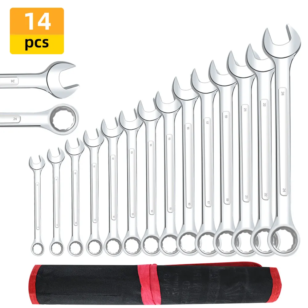 14PCS Key Ratchet Wrench Set 72 Tooth Gear Ring Torque Socket Metric Combination Spanners Car Repair Tool | Инструменты
