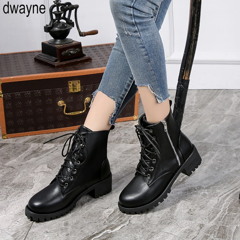 Botas Vintage de cuero para mujer, informales cortos, antideslizantes, estilo vaquero, Otoño, hasta tobillo| - AliExpress