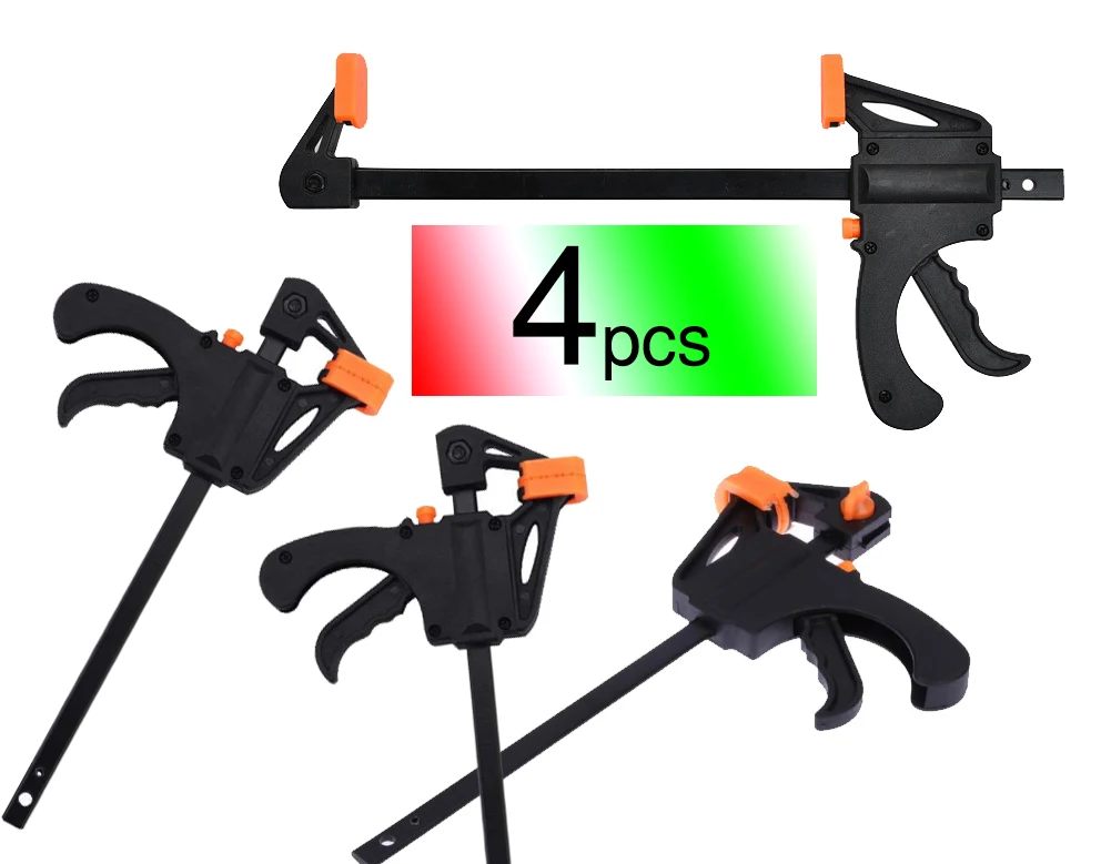 

4 Inch 4cps Quick Ratchet Release Speed Squeeze Wood Working Work Bar Clamp Clip Kit Spreader Gadget Tool DIY Hand Woodworking