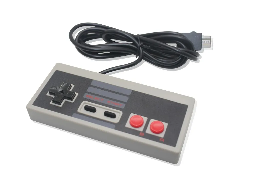 Классический игровой геймпад NES Mini NES с ручкой, совместимый с nintendo, стиль NES 1,8, лапша - Цвет: Белый