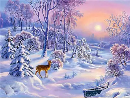 ZOOYA рукоделие алмазная живопись красивый снежный зимний пейзаж Алмазная вышивка все сверла Стразы мозаика картина AT1718 - Цвет: AT1718-11