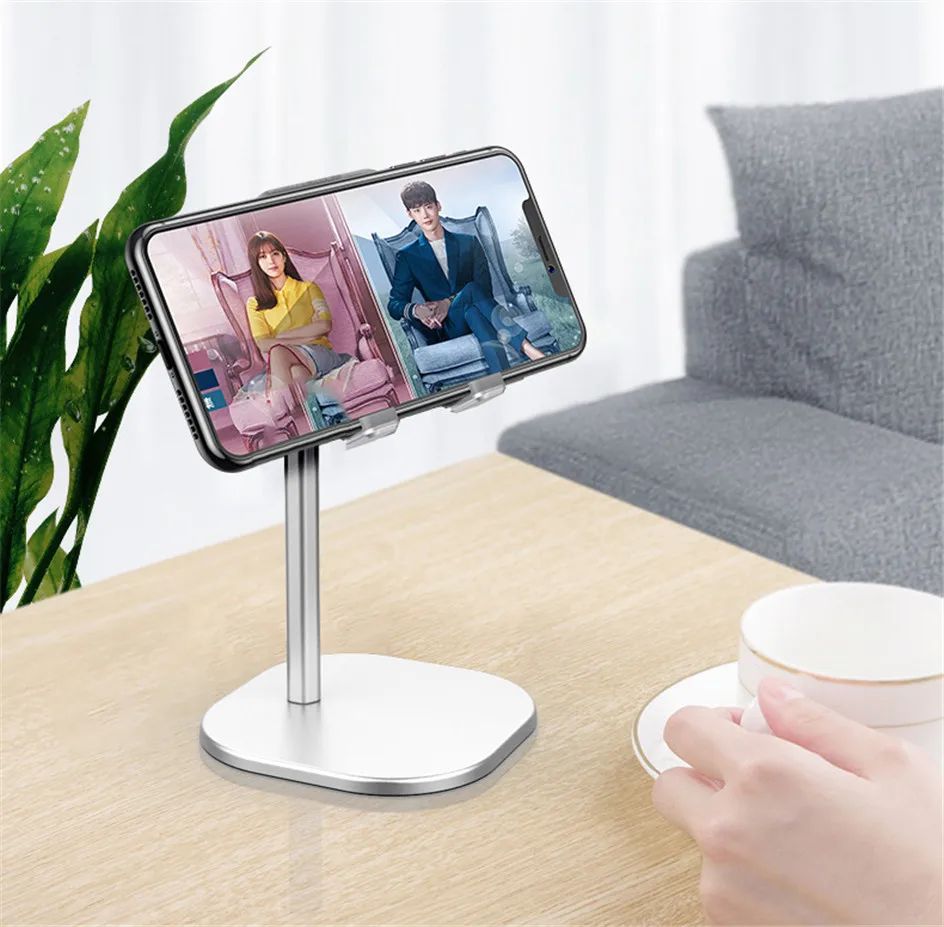 Suporte do telefone celular para o suporte do telefone liftable ajustável da altura do ângulo da mesa compatível com todos os telefones celulares, ipad do iphone