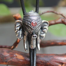 Дизайн bolotie из нержавеющей стали, в виде слона Боло галстук для мужчин личность; стильные шейные платки и ленты аксессуар