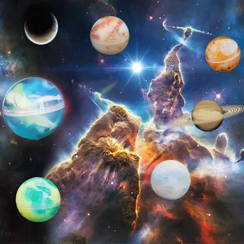 

2Pcs Solar System Planet Putty Slime Soft Ball Stress Relieve Squeeze Toy Gift