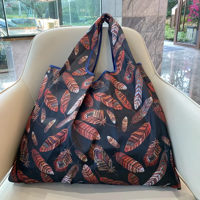 Large Size Reusable Shopping Bag Grocery Bag Oxford Cloth Environmental Protection Bag Travel Shoulder Bag Lady's Tote Bag 22040