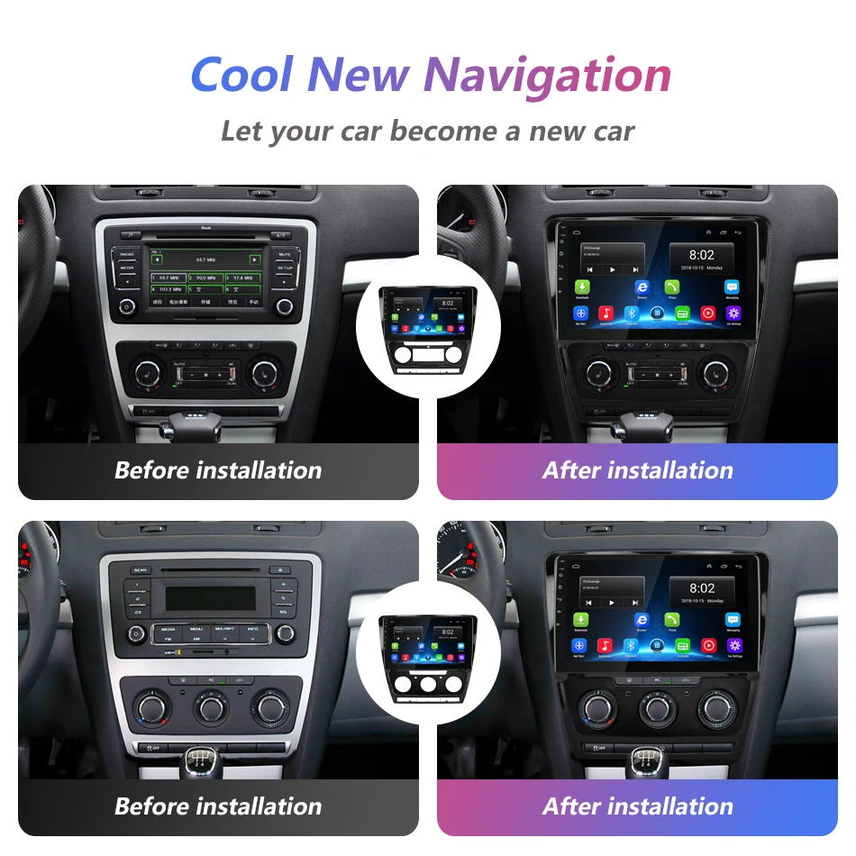 Cheap Jansite Android Car Radio for Skoda Octavia 2 A5 2008-2013 GPS navigation 4G Network WIFI audio player 2 din Radio Tuner 3