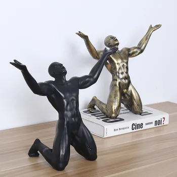 

FIGURINES GEOMETRIC MODERN SCULPTURE SIMPLE RESIN MOVEMENT PEOPLE STATUES CAFE DECORATION HOME ACCESSORIES ABSTRACT SCULPTURE