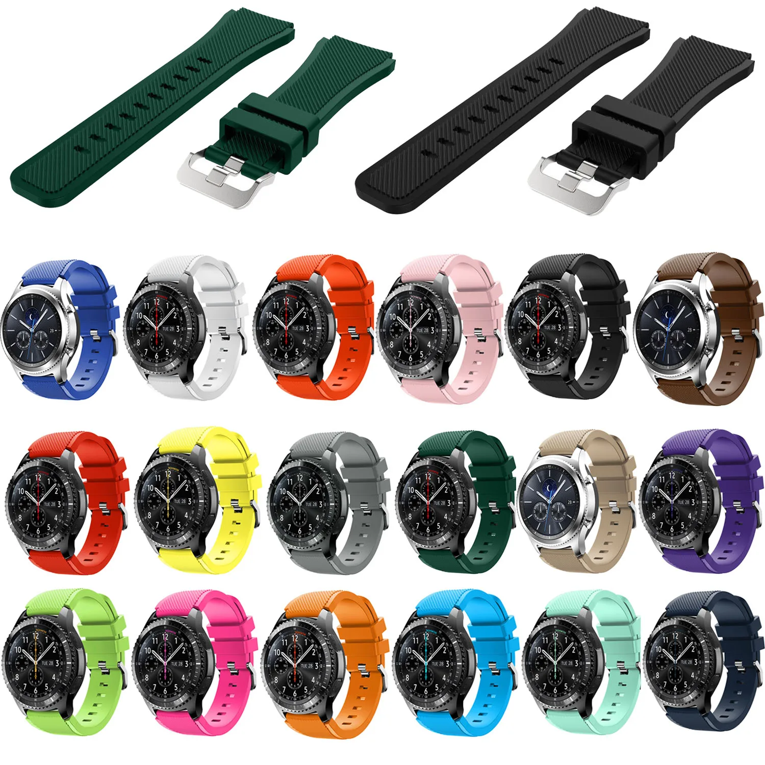 NEW Silicone Bracelet Wrist Band Strap For Samsung Gear S3 Frontier/Classic 
