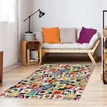 Ahsen ковер ПВХ кожа противоскользящая подошва Turuncu-Mor цвет ковер