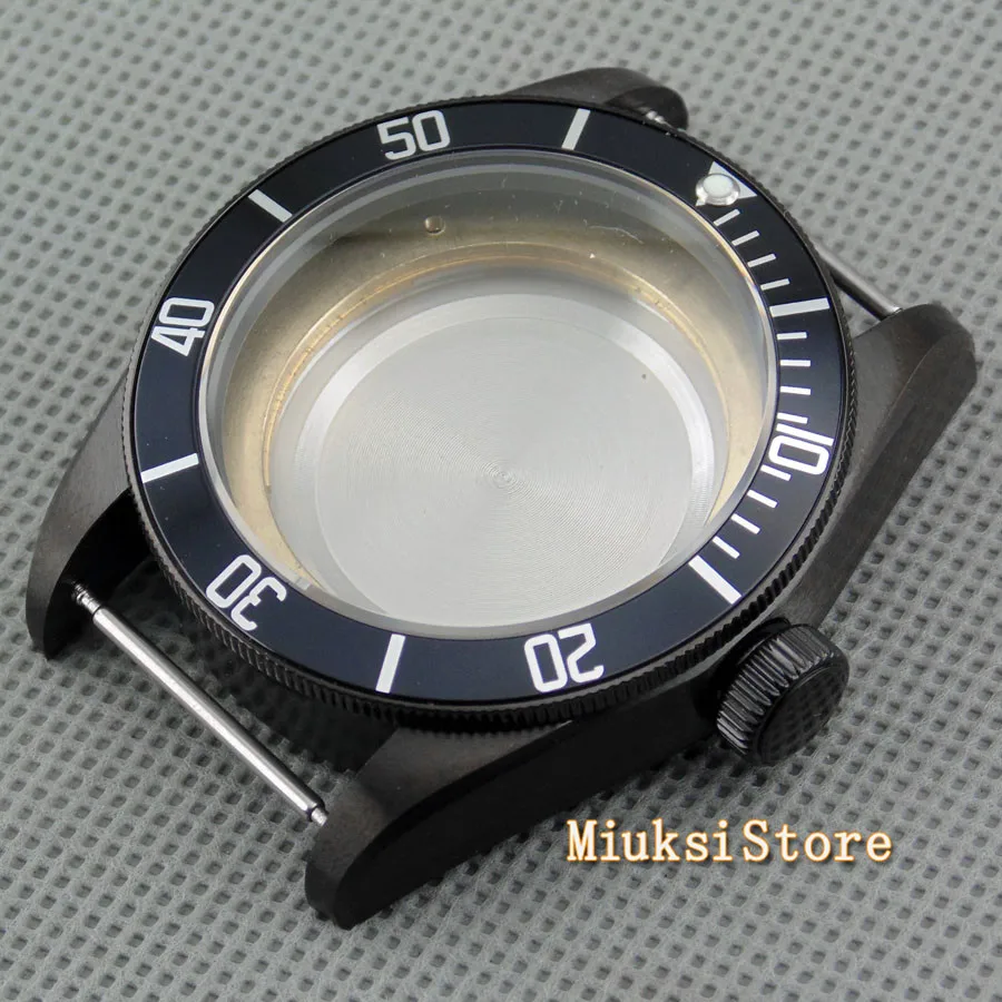 black Corgeut top case коричневый 41 мм сапфировое стекло керамический корпус для часов подходит для Miyota 8205/8215 ETA 2836 DG2813 механизм - Цвет: black