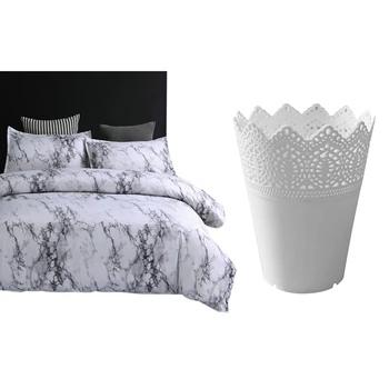 

Plastic Lace Vase Flowerpot Factory Pot White & Marble Printed Bedding Set Duvet Cover Pillowcase Size