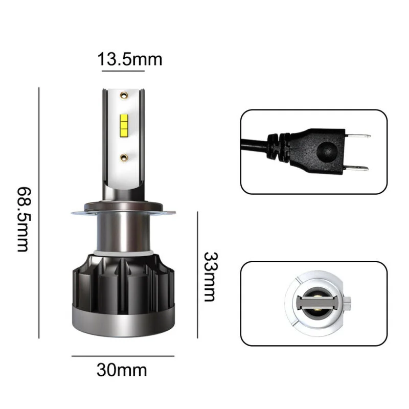 2 шт H7 40W комплект автомобильных светодиодных фар Canbus безотказный светильник 2000LM 6000K прочный и практичный в использовании