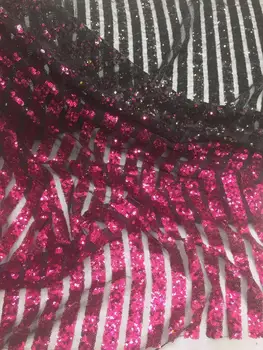 

Pink Black 5 Yards Nigerian Laces Fabrics High Quality Tulle African Laces Fabric Wedding French Tulle 5 Yards