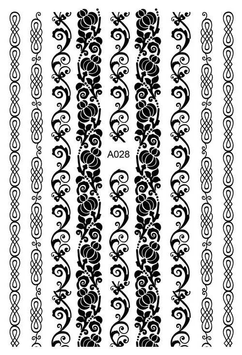

30 Styles! Fashion 3D Black Designs Nail Decals Back Glue Nail Stickers For Nail Tips Beauty DIY