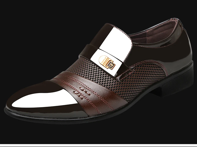 Летние Мужские модельные туфли; большие размеры; Мужские Формальные туфли на плоской подошве; черные, коричневые дышащие мужские деловые туфли без застежки; большие размеры 38-48