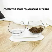 Bol pour animaux de compagnie oreilles de chat en forme de mangeoire transparente anti-dérapant conteneur alimentaire mangeoire pour chien chat conteneur alimentaire pour animaux de compagnie gamelle pour chien bols d'alimentation pour animaux de compagnie(China)