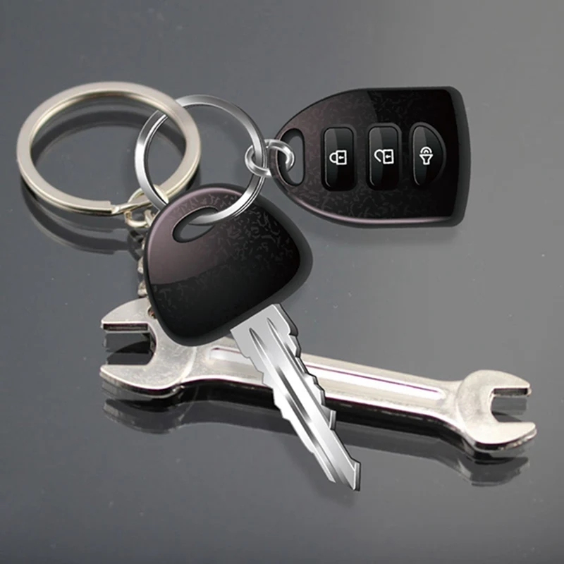 

Car Wrench Keychain Key Holder Keyring Simulation Keyfob Tools Stainless Steel Spanner Key chain Lovely Gift Auto Accessories