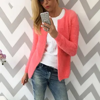 

Women Autumn Casual Cardigans Female Long Sleeve Short Knitted Cardigan Sweaters