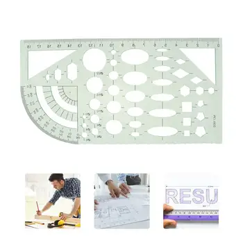 

6pcs Geometric Rulers High Quality Professional Durable Geometric Ruler Geometric Templates Rulers Green Plastic Ruler