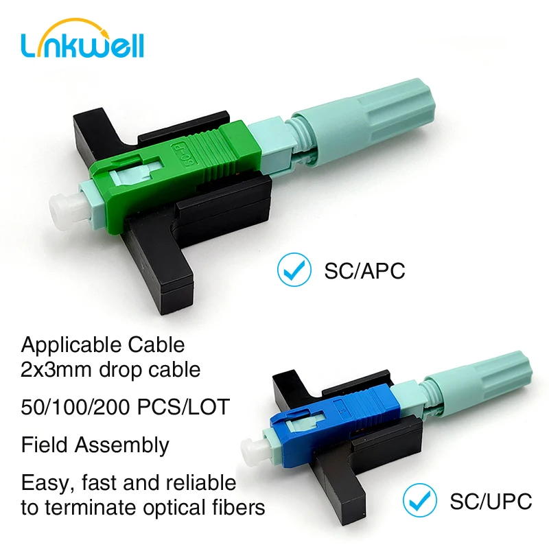 

SC APC fast connector, fiber optic adapter, cold connector, single mode, FTTH
