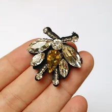 

5pc/lot Fashion bee rhinestone beaded patches for clothing DIY sew patch embroidered applique decorative sequins Parches animal