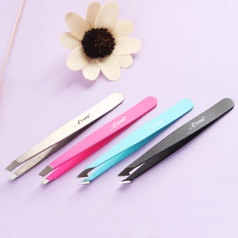 Acare Eyebrow Tweezers Hair Removal Tweezers Stainless Steel Pink