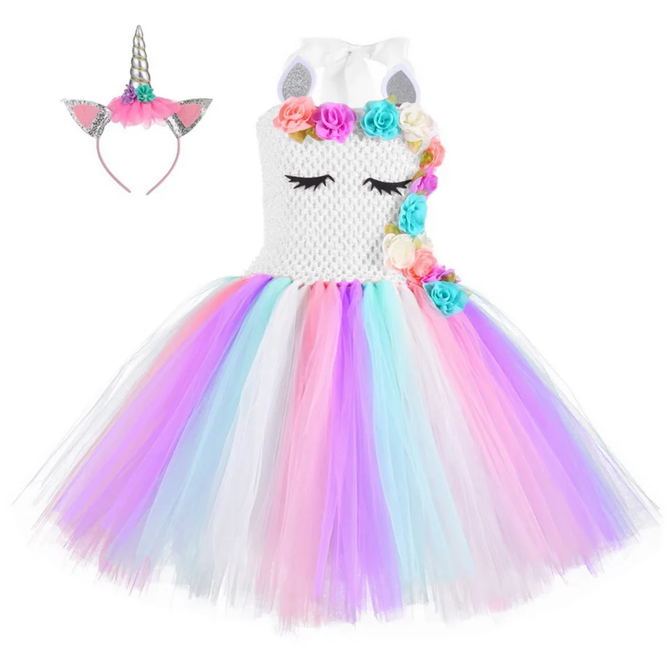 a theater performance. carnival a birthday or Christmas present tutu dress for Halloween Unicorn child disguise