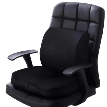 

2pcs Office Car Memory Foam Pillow Set Spine Coccyx Protect Orthopedic Seat Office Sofa Chair Back Cushion Waist Mat