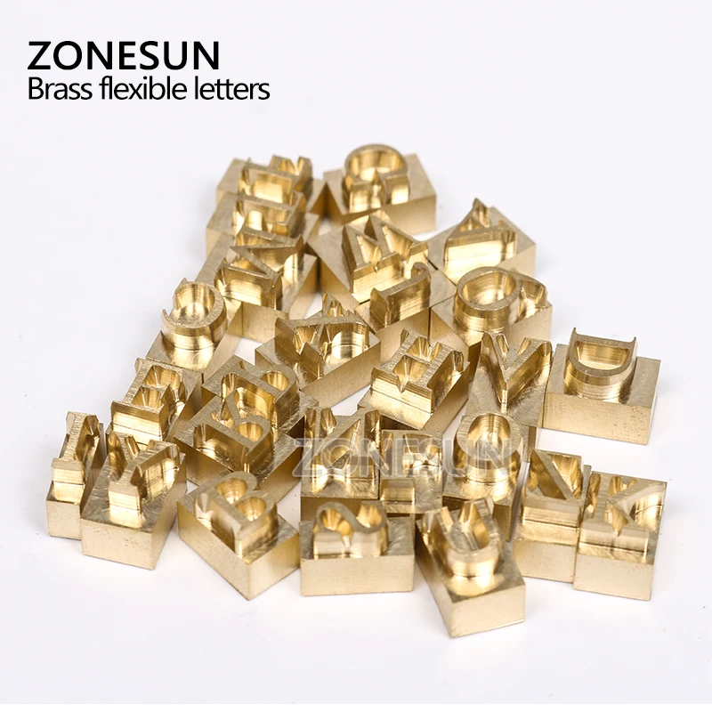 ZONESUN Brass Letters CNC Engraving Mold Hot Foil Stamp Number Alphabet Symbol Customized Font DIY Leather Stamp Mold Slot