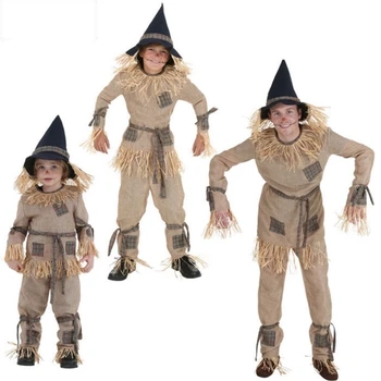 

New halloween performance scarecrow costumes cosplay the party role of the wizard of oz to adult carnival child costume with hat
