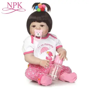 

56CM Lifelike Princess Kids BebeToy Full Silicone Vinyl Reborn Baby Doll Realistic Girl newborn babies Dolls Baby Girks Gifts