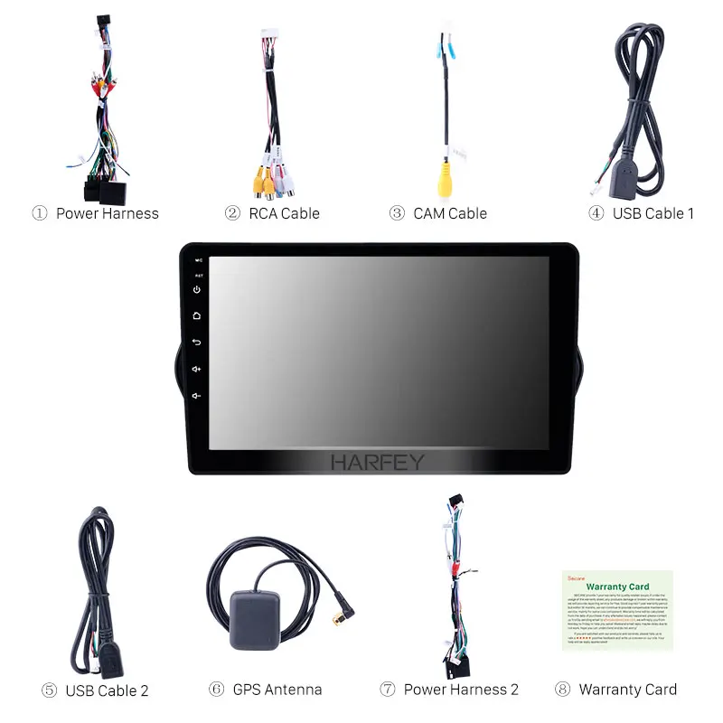 Top Harfey Car GPS AutoRadio 9" Navi Android 8.1 HD for Fiat EGEA 2015-2018 Head Unit support Carplay OBD2 SWC with AUX Bluetooth 3
