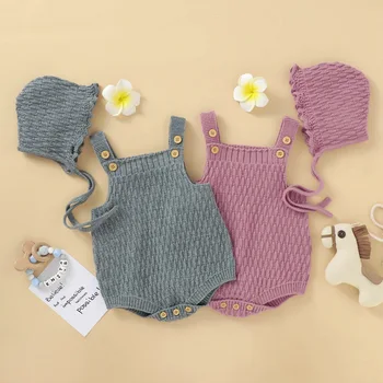 

0-24M Baby Romper Winter Clothes Knitted Warm Romper With Hat Infant Toddler Jumpsuit Newborn Girl Boy Clothes 2020