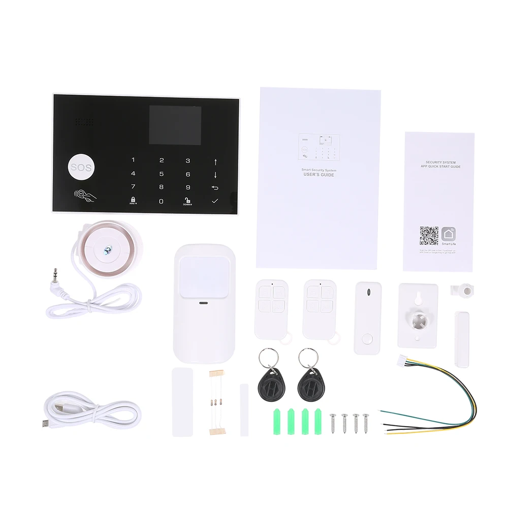 Without Plug Умный дом, Wi-Fi, GSM сигнализация, дистанционное управление, Автонабор, 433 МГц, приложение/Vocie управление, сенсорная клавиатура, совместимая с Amazon Alexa - Комплект: Without Plug